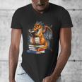 Book Dragon Reading Book Lover Men's V-Neck T-Shirt Book Dragon Reading Book Lover Men's V-Neck T-Shirt