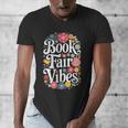 Book Fair Vibes Groovy 70s Retro School Librarian Men's V-Neck T-Shirt Book Fair Vibes Groovy 70s Retro School Librarian Men's V-Neck T-Shirt