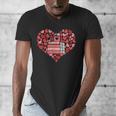 Book Heart Cute Read Book Reading Librarian Across America Men's V-Neck T-Shirt