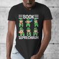 Book Leprechaun St Patrick's Day Library Librarian Reading Men's V-Neck T-Shirt