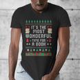 Book Lover Christmas Reader Ugly Sweater Tee Xmas New Year Men's V-Neck T-Shirt Book Lover Christmas Reader Ugly Sweater Tee Xmas New Year Men's V-Neck T-Shirt