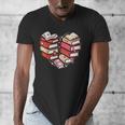 Book Lover Heart Shape Reading Librarian Valentine Men Women Men's V-Neck T-Shirt