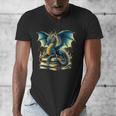 Book Lover Reading Fantasy Dragon Men's V-Neck T-Shirt Book Lover Reading Fantasy Dragon Men's V-Neck T-Shirt