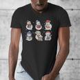 Book Lover Teacher Snowman Reading Books Christmas Winter Men's V-Neck T-Shirt