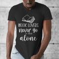 Book Lovers Never Go To Bed Alone Bibliophile Humor Men's V-Neck T-Shirt Book Lovers Never Go To Bed Alone Bibliophile Humor Men's V-Neck T-Shirt