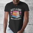 Book Nerd Just A Girl Who Loves Books Literary Enthusiast Men's V-Neck T-Shirt Book Nerd Just A Girl Who Loves Books Literary Enthusiast Men's V-Neck T-Shirt