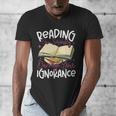 Book Reading Reading Can Seriously Damage Your Ignorance Men's V-Neck T-Shirt Book Reading Reading Can Seriously Damage Your Ignorance Men's V-Neck T-Shirt