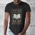 Book Reading Ugly Christmas Men's V-Neck T-Shirt