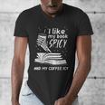 I Like My Book Spicy Read Reading Librarian Men Women Kids Men's V-Neck T-Shirt I Like My Book Spicy Read Reading Librarian Men Women Kids Men's V-Neck T-Shirt