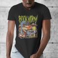 Graphic Book Worm Monster Horror Reading Book Lover Men's V-Neck T-Shirt