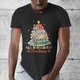 All Booked For Christmas Book Lovers Xmas Tree Lights Men's V-Neck T-Shirt