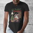 All Booked For Christmas Cute Bookish Cat Lover Men's V-Neck T-Shirt