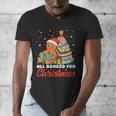 All Booked For Christmas Gingerbread Christmas Tree Book Kid Men's V-Neck T-Shirt All Booked For Christmas Gingerbread Christmas Tree Book Kid Men's V-Neck T-Shirt