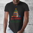 All Booked For Christmas Librarian Reader Xmas Pajama Men's V-Neck T-Shirt