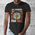 All Booked For Fall Book Pumpkin Autumn Thanksgiving Teacher Men's V-Neck T-Shirt