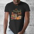 All Booked For Fall Books Coffee Fall Leaves Pumpkins Autumn Men's V-Neck T-Shirt All Booked For Fall Books Coffee Fall Leaves Pumpkins Autumn Men's V-Neck T-Shirt