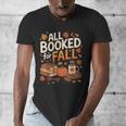 All Booked For Fall Pumpkin Books Thanksgiving Autumn Leaves Men's V-Neck T-Shirt