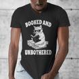 Booked And Unbothered Cat Reading Book Lovers Men's V-Neck T-Shirt