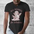 All Booked For Valentines Cute Cherub Vintage Book Lover Men's V-Neck T-Shirt