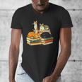 Bookish Cat Lover Cute Reading Squad Books & Kittens Love Men's V-Neck T-Shirt
