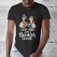 Bookish Goose Cute Geese With Hats Reading Books Men's V-Neck T-Shirt Bookish Goose Cute Geese With Hats Reading Books Men's V-Neck T-Shirt