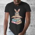 Books Bookworm Reader Book Cute Reading Bunny With Glasses Men's V-Neck T-Shirt Books Bookworm Reader Book Cute Reading Bunny With Glasses Men's V-Neck T-Shirt