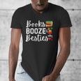 Books Booze And Besties Book Lover Bestie Squad Twinning Men's V-Neck T-Shirt