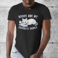 Books Are My Favorite People Cat With Coffee Mug Book Lovers Men's V-Neck T-Shirt Books Are My Favorite People Cat With Coffee Mug Book Lovers Men's V-Neck T-Shirt