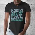 Books Are My Love Language Retro Book Quote Men's V-Neck T-Shirt Books Are My Love Language Retro Book Quote Men's V-Neck T-Shirt