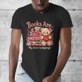 Books Are My Love Language Teddy Bear Book Lovers Valentine Men's V-Neck T-Shirt