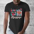 Books Are My Love Language Valentines Book Lover Librarian Men's V-Neck T-Shirt