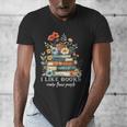 I Like Books More Than People Reading Reader Bookworm Saying Men's V-Neck T-Shirt