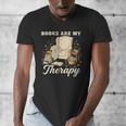 Books Are My Therapy Cozy Reading Chair Artwork Men's V-Neck T-Shirt