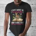 Books And My Savannah Cat Owner Savannah Cat Lover Men's V-Neck T-Shirt