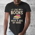 I Like My Books With a Side Of Panic Thriller Men's V-Neck T-Shirt I Like My Books With a Side Of Panic Thriller Men's V-Neck T-Shirt