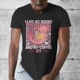 I Like My Books Spicy And My Coffee Icy Librarian Men's V-Neck T-Shirt