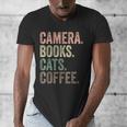 Camera Books Cats And Coffee Lover Photography Men Women Men's V-Neck T-Shirt