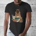 Capybara Glasses Reading Books Capybara Nerd Bookworm Men's V-Neck T-Shirt