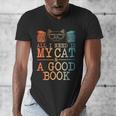 Cat & Book Art For Men Women Cat Librarian Novel Book Lover Men's V-Neck T-Shirt Cat & Book Art For Men Women Cat Librarian Novel Book Lover Men's V-Neck T-Shirt