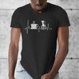 Cat Book Coffee Lover Heartbeat Cat Lover Book Lover Men's V-Neck T-Shirt Cat Book Coffee Lover Heartbeat Cat Lover Book Lover Men's V-Neck T-Shirt