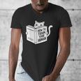 Cat Book Humor How To Train Your Human Men's V-Neck T-Shirt Cat Book Humor How To Train Your Human Men's V-Neck T-Shirt