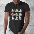 Cat Reading Book Funny Christmas Cat Book Lover Librarian Men Women Kids Men's V-Neck T-Shirt