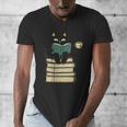 Cat Reading Book Men's V-Neck T-Shirt