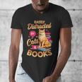 Cat Shirts For Women Book Lover Shirt Cats And Books Men's V-Neck T-Shirt