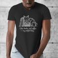 Cats Books And Coffee – My Perfect Day Cat Lover Men's V-Neck T-Shirt