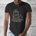 Cats Books And Coffee My Perfect Day Men's V-Neck T-Shirt Cats Books And Coffee My Perfect Day Men's V-Neck T-Shirt