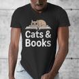 Cats And Books Men's V-Neck T-Shirt