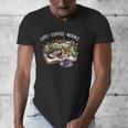 Cats Coffee Books Men's V-Neck T-Shirt Cats Coffee Books Men's V-Neck T-Shirt