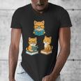 Cats Reading Book Lover Reading Bookworm Reader Men's V-Neck T-Shirt