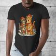 Cats Reading Books Christmas Tree Men's V-Neck T-Shirt